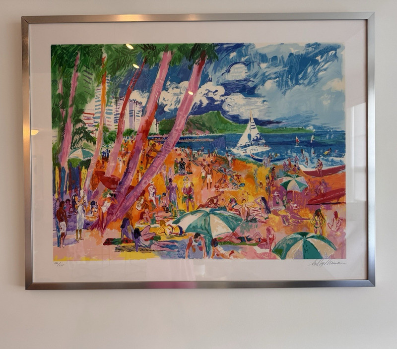 LeRoy Neiman Diamond Head, Hawaii 1988 Signed Numbered Screen Print Framed