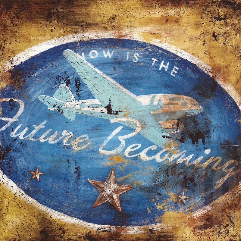 24W»x24H» NOW IS THE FUTURE BECOMING by RODNEY WHITE – AIRPLANE GRAFFITI CANVAS