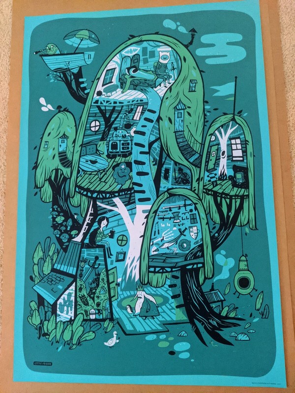 Little Friends of Printmaking Treehouse Adventure Time Print Mondo 1st Ed 16/175