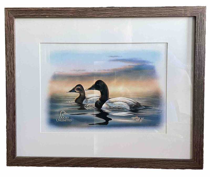 Ducks Unlimited 1994 Rick Kelley Art Print Framed Waterfowl Wildlife Quacktastic