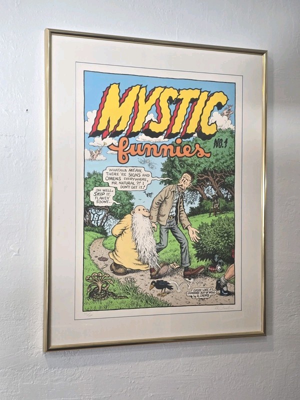 Limited Edition Signed & Numbered R. Crumb «Mystic Funnies» #1 Serigraph Framed