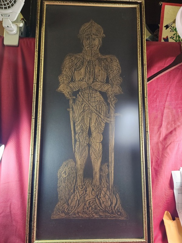 Antique 1881 Medieval Knight Print Henry Rochford Stoke Sochford Lincolnshire…