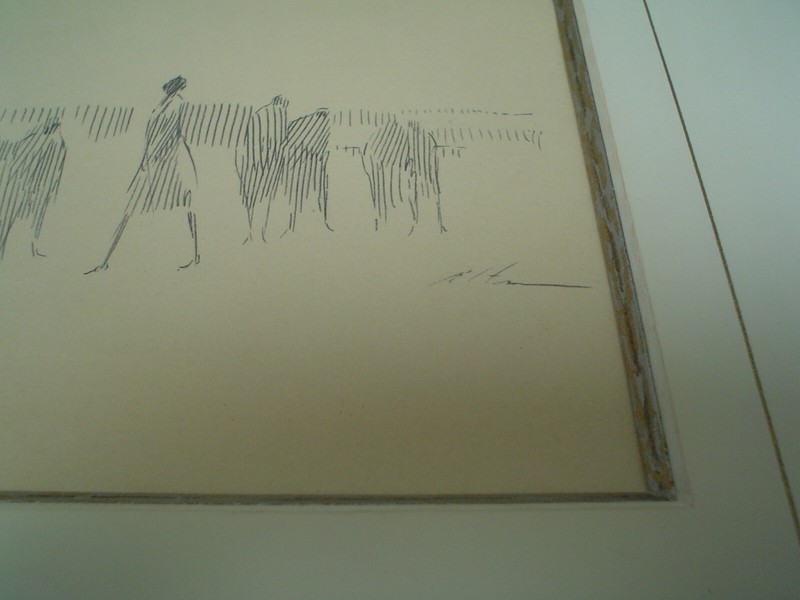 RARE - HAROLD ALTMAN Original Ink Drawing - Hand Signed By Artist - Nice Frame gallery