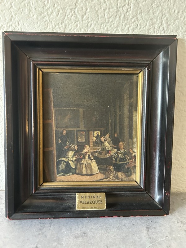 Vintage Baroque Style Las Meninas Diego Velázquez Paint on Wood Art Spain