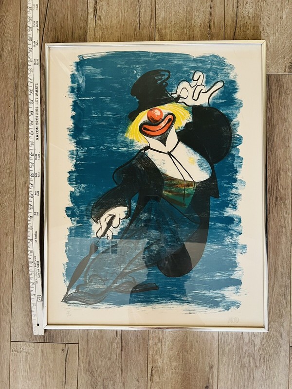 Vintage Art By Al Hirschfeld litho The Clown Poster 25/120 framed 20” x 25”