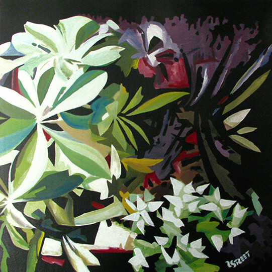 Abstract «Plant life» 16″x16″ Giclee Print of Painting on heavy watercolor paper