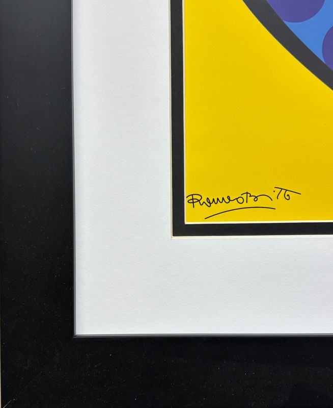 Romero Britto "Bee Bop Love" Custom FRAMED ART PRINT Polka Dot Heart NEW gallery