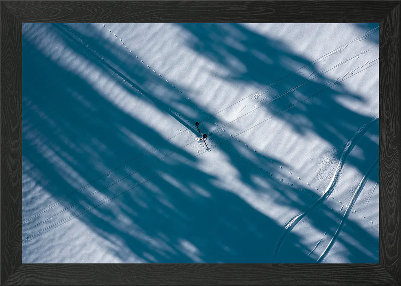 winter power supply line Framed Wall Art Poster Canvas Print Picture