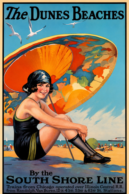 The Dune Beaches Chicago Poster 1920s Fine Art Print 17″x22″