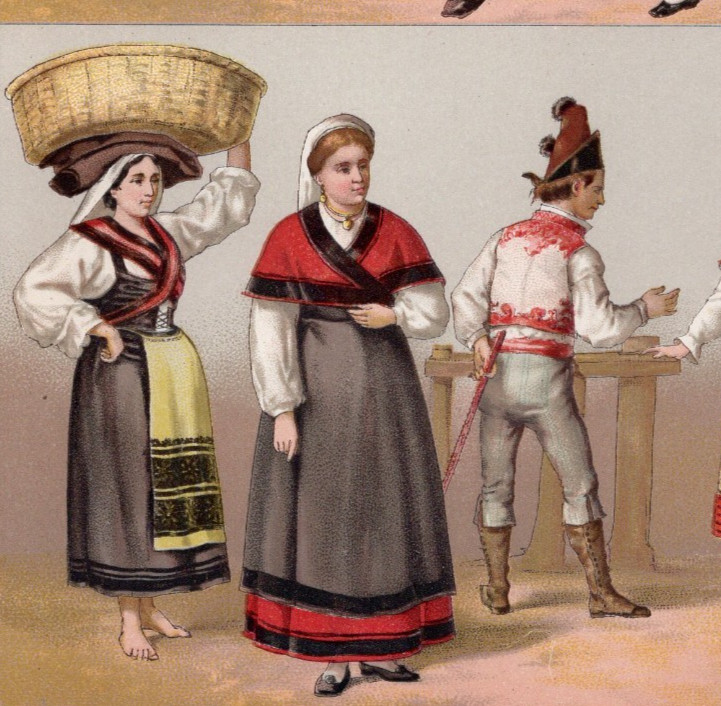SPAIN – Regional Dance & Festive Costume 1888 Antique Chromolithograph