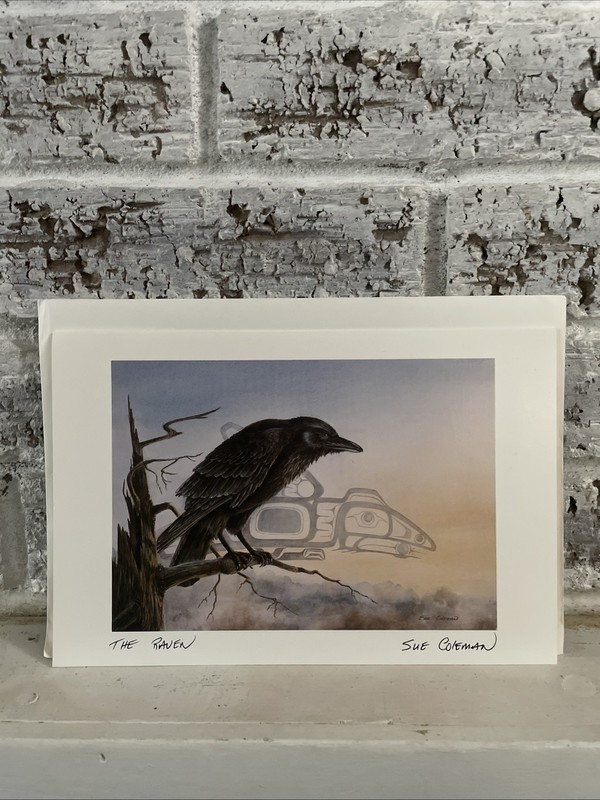 Sue Coleman “The Raven” Signed Art Greeting Card 6”x9”