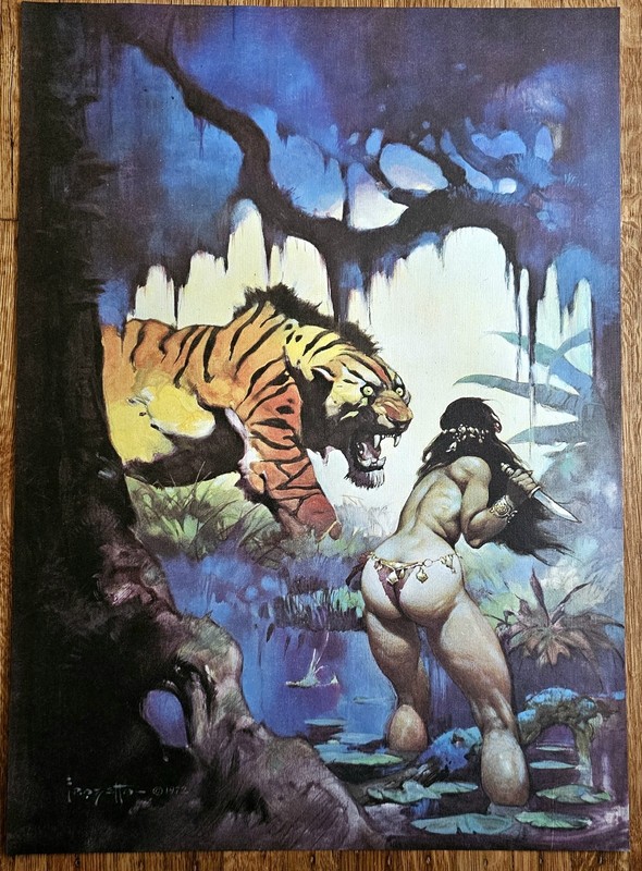Frank Frazetta – «Escape On Venus» Original Art Print 16×22 1972