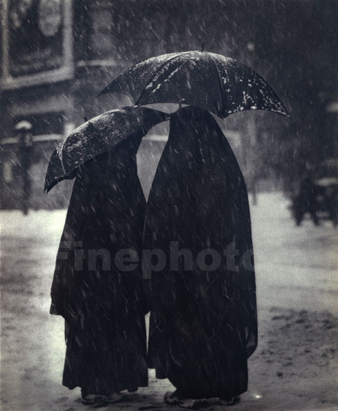 1935 Vintage NUNS IN SNOW Catholic Religion Christian Maryland A. AUBREY BODINE