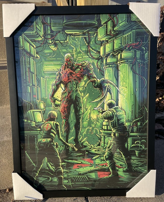 Resident Evil Framed & Hand Signed Dan Mumford Poster Art Print 18×24 1/50 NEW
