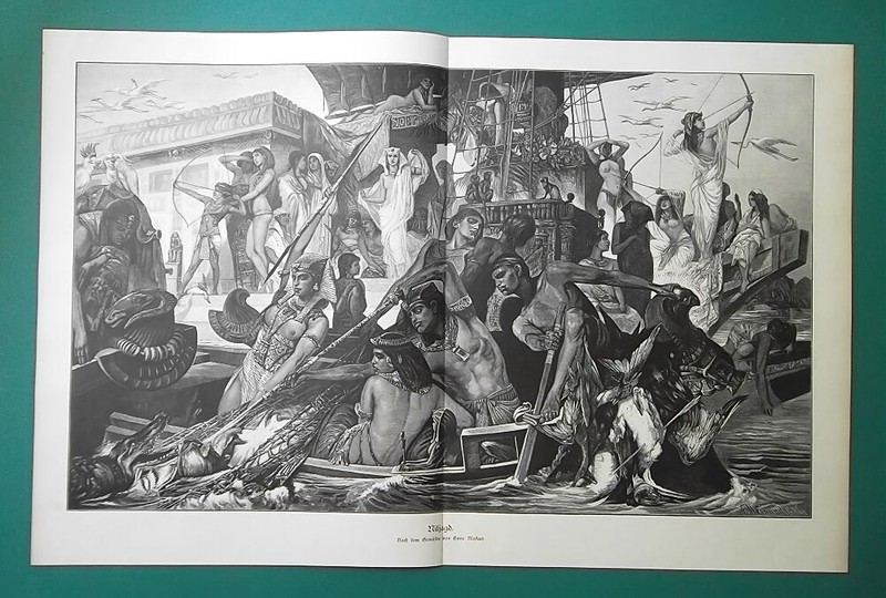 ANCIENT EGYPT Wild Nile RIver Hunting Scene - VICTORIAN Era Print 14" x 21" gallery