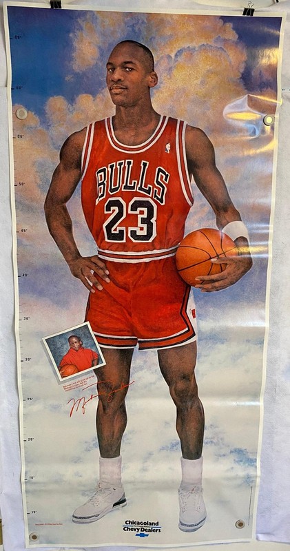 Michael Jordan Life size Growth Chart Poster Chicago Bulls 76 x 35 Chevrolet