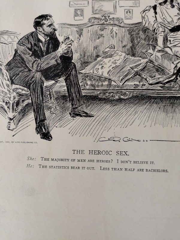 1900 "The Heroic Sex" "Hard To Get Him Back" Charles Gibson Girl Print 17x11" gallery