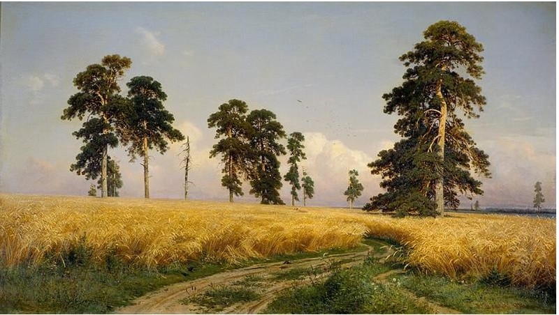 Art Giclee Printed Oil Painting Ivan Shishkin: Rye Fields Home Decor Canvas