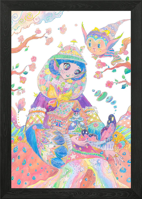 Dreams of the Cherry Blossom Garden Framed Wall Art Poster Canvas Print Picture