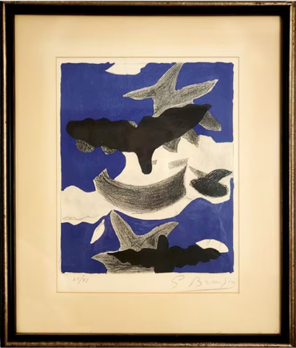 Georges Braque, Birds In The Sky, Oiseaux, SIGNED #25/75 LIM ED Lithograph 1955