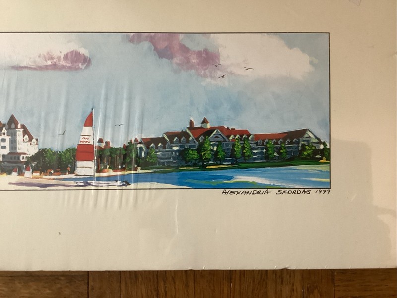 Alexandria Skordas Disney’s Grand Floridian art print 1999 8x20 gallery