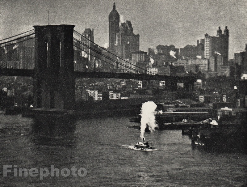 1911/66 Vintage ALVIN LANGDON COBURN New York City BROOKLYN BRIDGE Art On 11×14