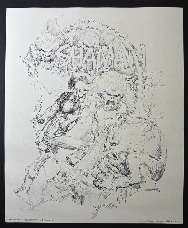Neal Adams Signed Autographed Portfolio New Heroes 1979 Sal Q Ms Mystic 11”x14” gallery