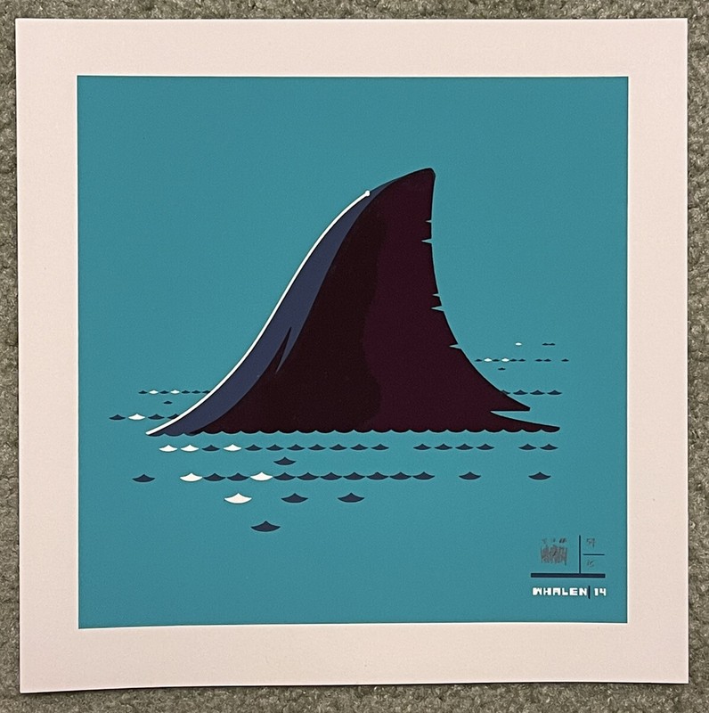 Jaws Steven Spielberg Shark Fin Horror Movie Art Print Poster Mondo Tom Whalen