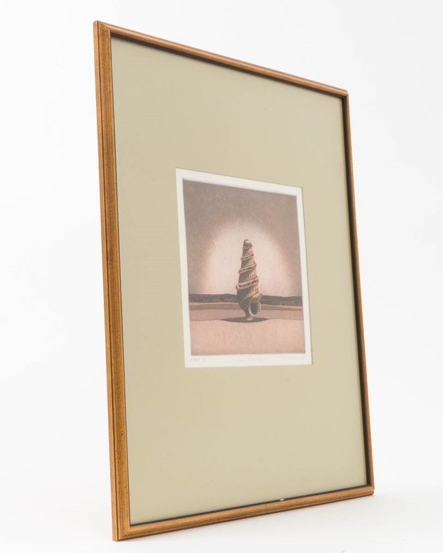 Signed R G Fultiuke 1980 Engraving "Tour d'escargot" Snail Tower Framed 20-5/8" gallery