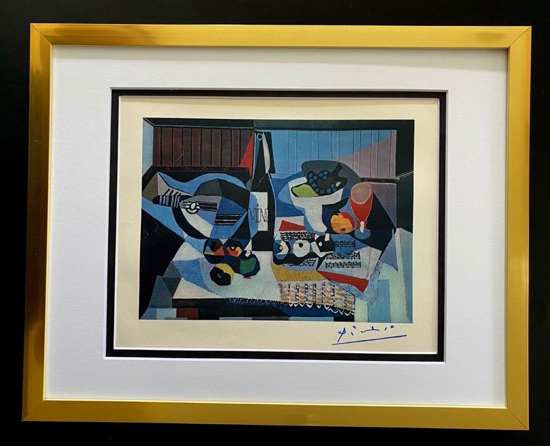 PABLO PICASSO 1948 RARE SIGNED VINTAGE PRINT FRAMED CLASSIC ART DECOR