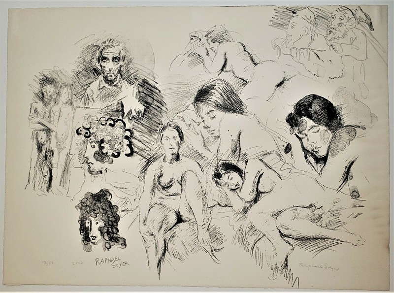 RAPHAEL SOYER Model Studies ORIGINAL Pencil SIGNED Ltd Edition AAA Litho «13/50»
