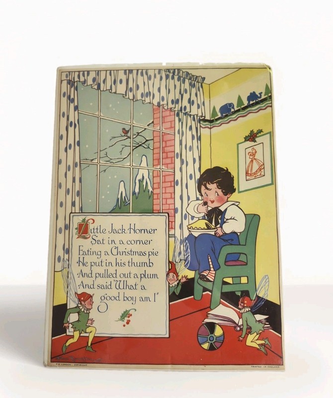 Vtg Anne Rochester Nursery Rhyme Print Book 1930s Era England Jack Horner -vv