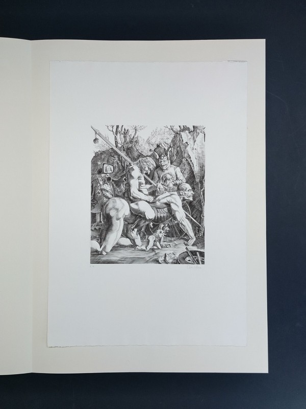 Jürgen Czaschka, abstract figure composition, etching, signed, 1983 gallery