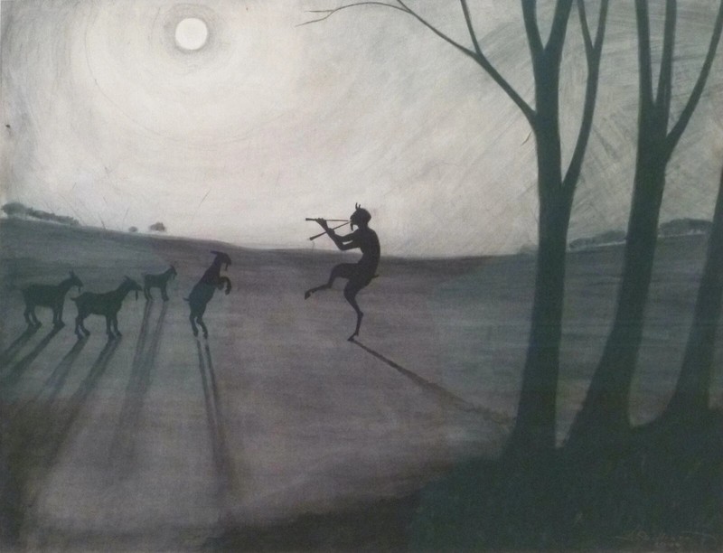 Léon Spilliaert 1900 Faun by Moonlight VINTAGE art print antique painting
