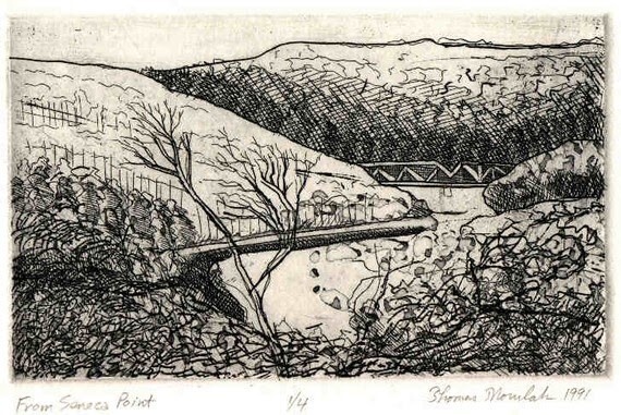 FROM SENECA POINT limited edition etching 1991