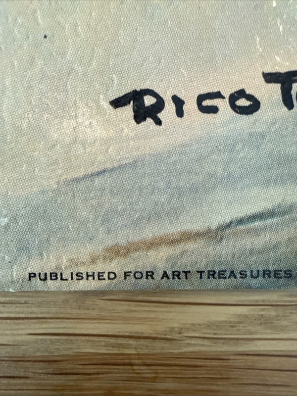 RARE! MCM Lithograph On Paper Board “The Mustangs” Rico Tomaso 24” X 12” Horses gallery