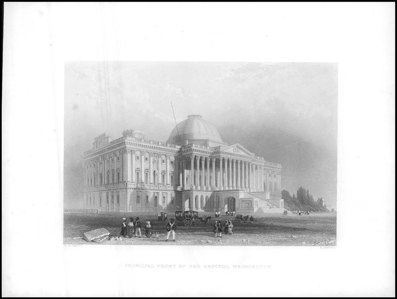 1840 USA PRINCIPAL FRONT OF THE CAPITOL WASHINGTON (A27)
