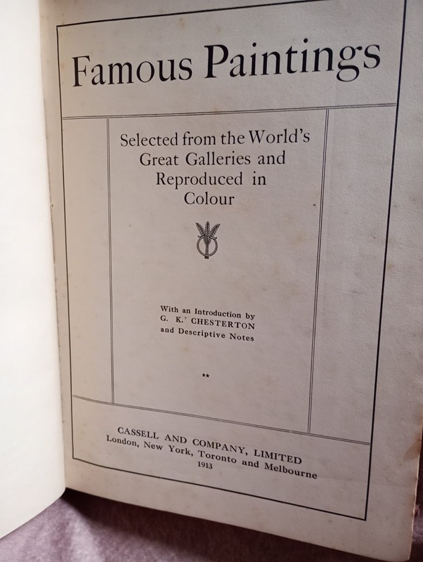 Vintage book 1913 Famous paintings – prints of famous artwork