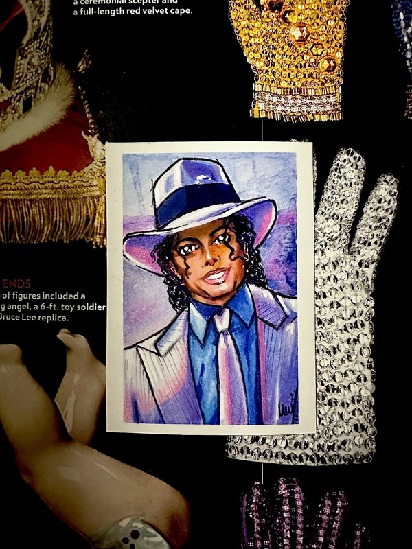 ACEO Hand Painted Edition Michael Jackson Smooth ALPHA Print- Uni Xi