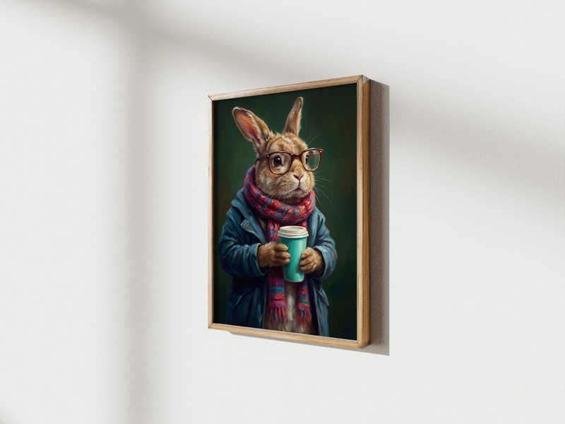 Hipster Rabbit | Print on Matte Paper | Funny Bunny Wall Art gallery