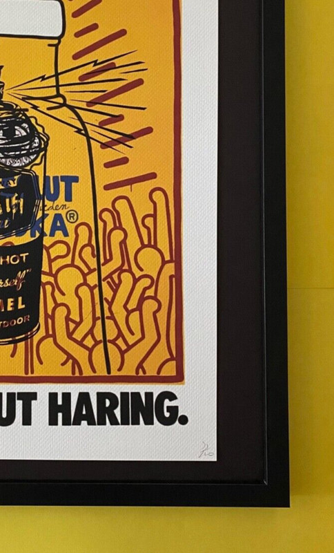 DEATH NYC Hand Signed LARGE Print Framed 16x20in COA ABSOLUT HARING GRAFFITTI N gallery