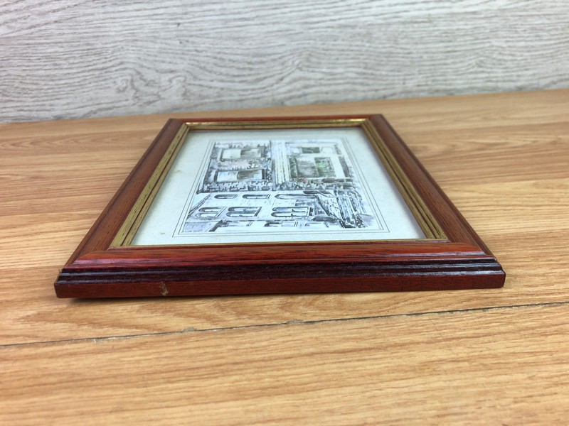 Cafe Watercolour Print Card Framed 7.5 x 9.5 gallery
