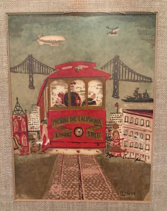 Marion Cunningham Signed Framed Matted Print, San Francisco Cable Car, 1944 gallery