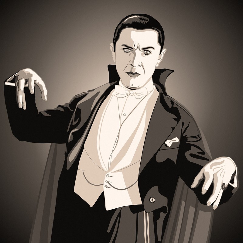 Count Dracula 28×28″ Sepia Pop Art Portrait Ltd. Ed. Fine Art Print Signed