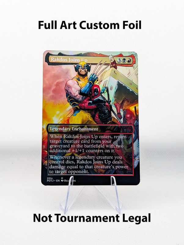 Rakdos Joins Up Deadpool Wolverine Foil Custom sticker MTG Marvel Commander