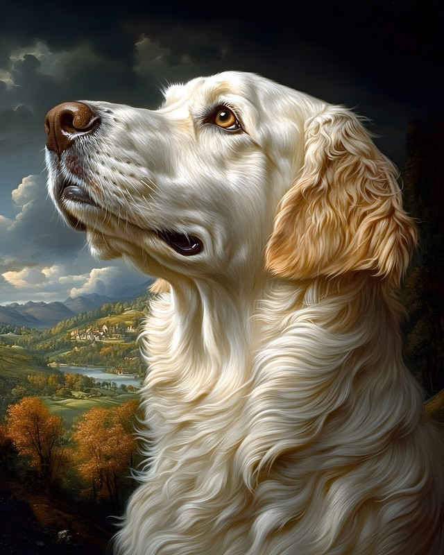 8x10 Cozy Storybook Dog Art Print Classic Illustration Cottagecore - 484590398