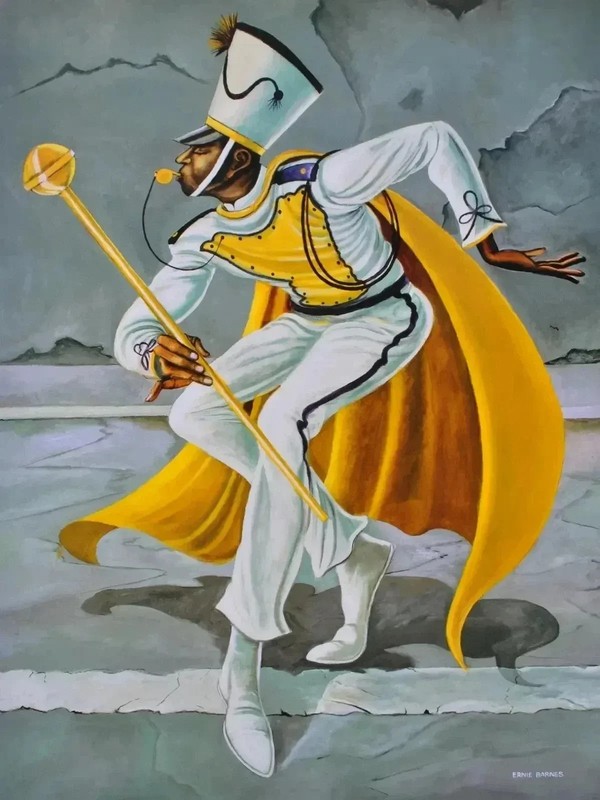 Ernie Barnes: The Drum Major, Signed Serigraph, 2003, African American Art