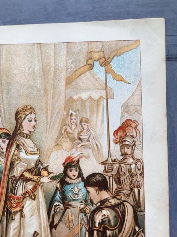 Antique 1883 Medieval Queen Knight Jousting Tournament Book Art Print Picture gallery