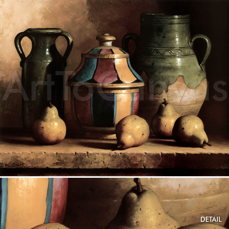 30W"x24H" MOROCCAN POTTERY WITH PEARS by LORAN SPECK - CANVAS