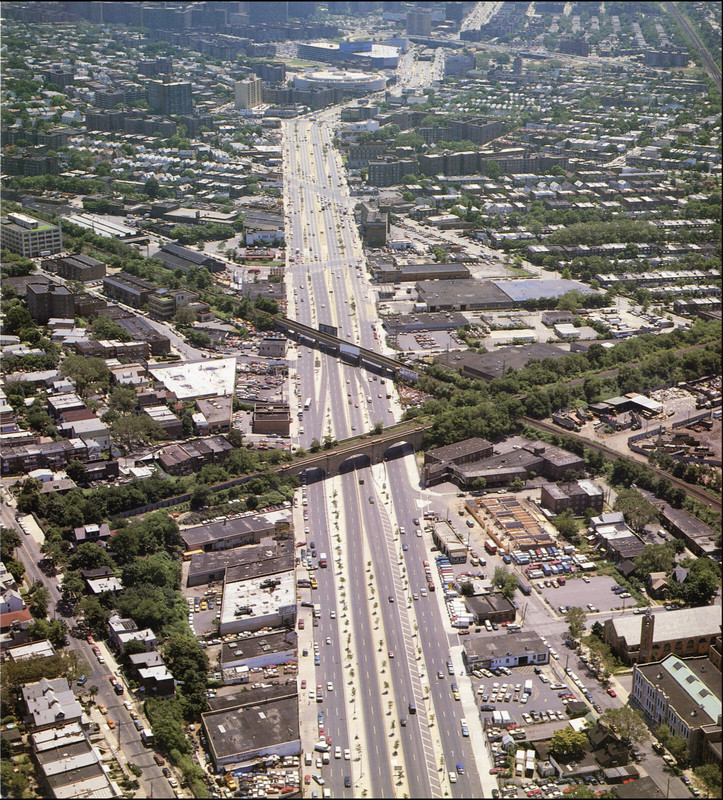 1988 Vintage Print Queens Boulevard Street New York City Aerial View East Coast
